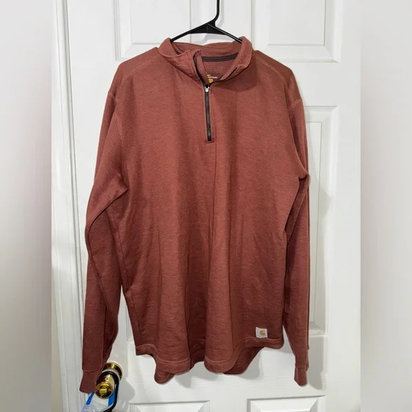 Carhartt Half-Zip Pullover in Rust Color - Picture 1 of 7